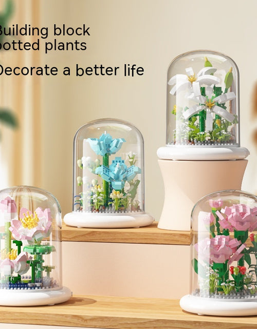 Load image into Gallery viewer, Building Block Flower Eternal Rose Small Particle Building Block Assembly Toy Gift Desktop Decoration
