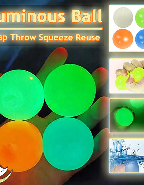 Load image into Gallery viewer, Luminous Sticky Ball Toys Sticky Wall Home Party Games Glow In The Dark Novelty Toys Decompression Squeeze Toy
