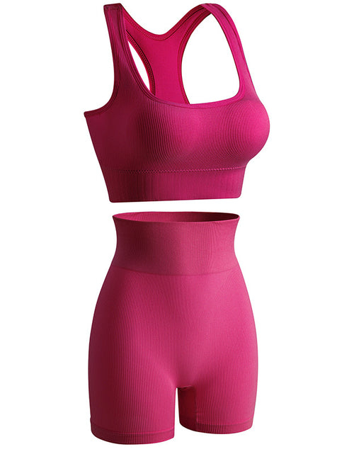 Load image into Gallery viewer, Women&#39;s Wireless Sports Yoga Bra And Shorts Suit
