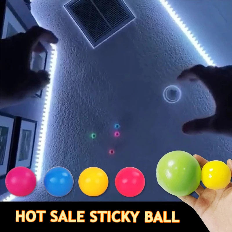 Luminous Sticky Ball Toys Sticky Wall Home Party Games Glow In The Dark Novelty Toys Decompression Squeeze Toy