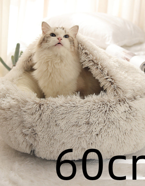 Load image into Gallery viewer, 2 In 1 Dog And Cat Bed Pet Winter Bed Round Plush Warm Bed House Soft Long Plush Pets Bed
