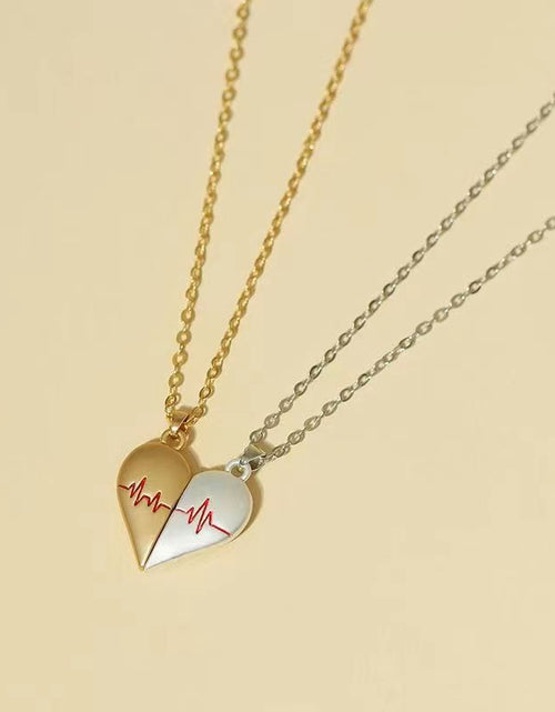 Load image into Gallery viewer, Heartbeat Magnetic Heart Necklace Love Couple Jewellery
