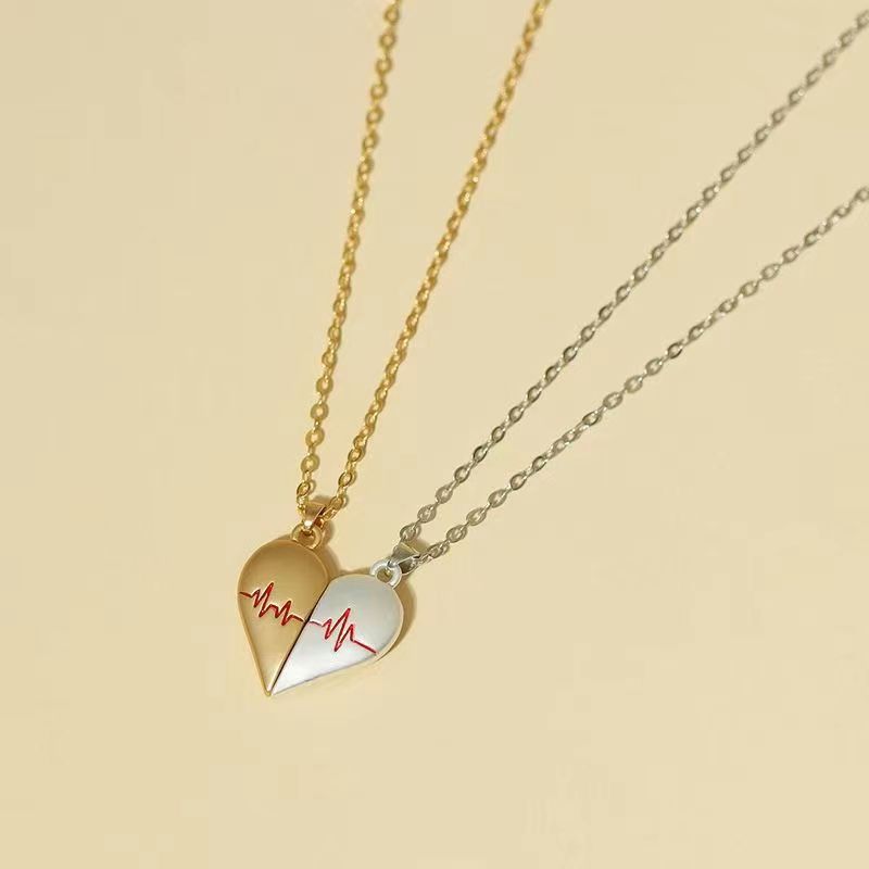 Heartbeat Magnetic Heart Necklace Love Couple Jewellery