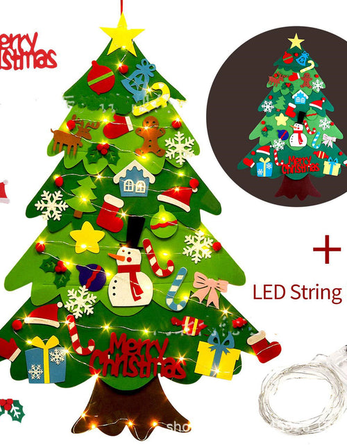 Load image into Gallery viewer, Children&#39;s DIY Felt Christmas Tree With Lights
