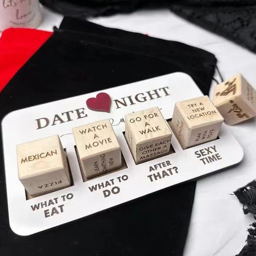 Load image into Gallery viewer, Wooden Date Night Ideas Game Dice Romantic Couple Date Night Game Action Decision Dice Games For Couple
