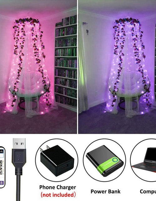 Load image into Gallery viewer, APP Light String Mobile Phone Bluetooth USB Copper Wire Music Decorative Lantern
