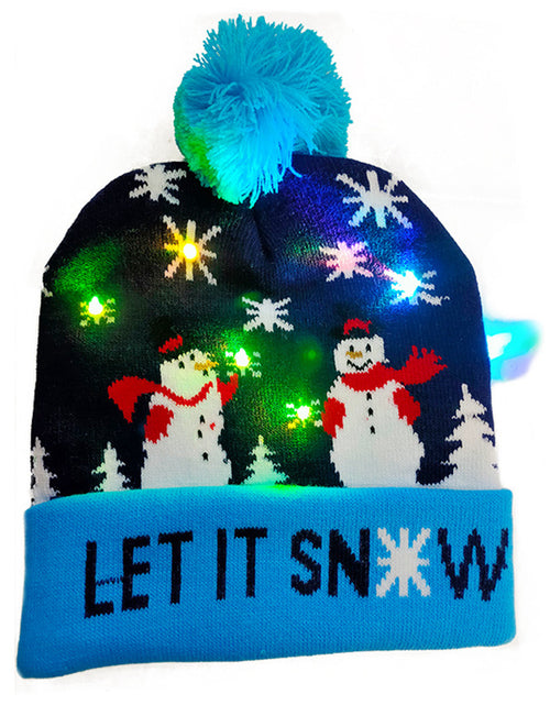 Load image into Gallery viewer, LED Christmas Hat Sweater Knitted Beanie Christmas Light Up Knitted Hat Christmas Gift Adult Kids Xmas New Year Decorations
