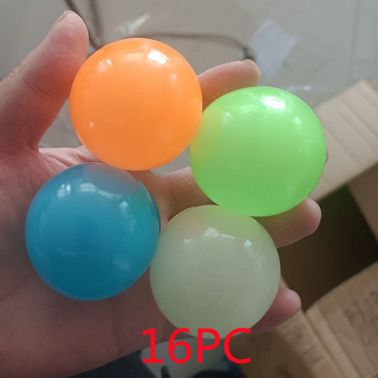 Luminous Sticky Ball Toys Sticky Wall Home Party Games Glow In The Dark Novelty Toys Decompression Squeeze Toy