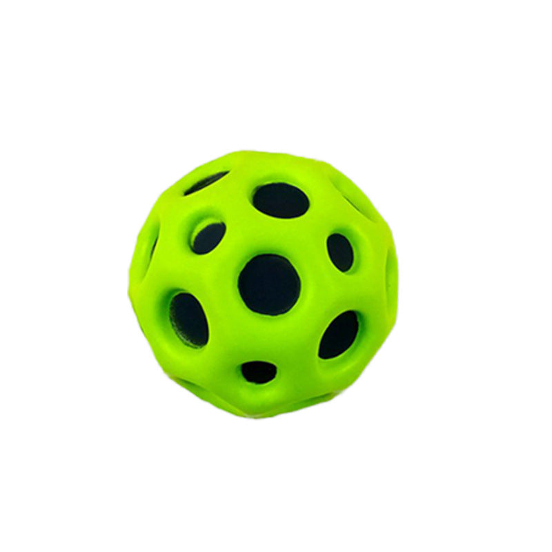 Soft Bouncy Ball Anti-fall Moon Shape Porous Bouncy Ball Kids Indoor Outdoor Toy Ergonomic Design