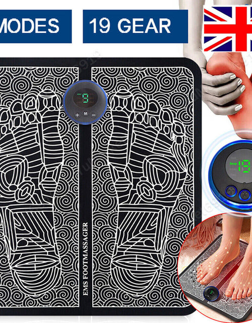 Load image into Gallery viewer, EMS Foot Massager Mat Electric Pad Blood Muscle Circulation Relief Pain LED USB
