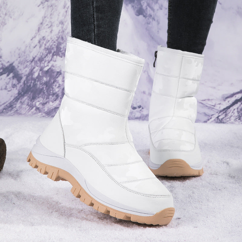 Winter Snow Boots For Women Outdoor Thickened High-top Plus Velvet Shoes Fashion