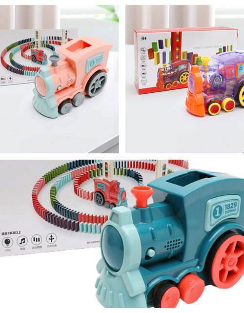 Load image into Gallery viewer, Domino Train Toys Baby Toys Car Puzzle Automatic Release Licensing Electric Building Blocks Train Toy
