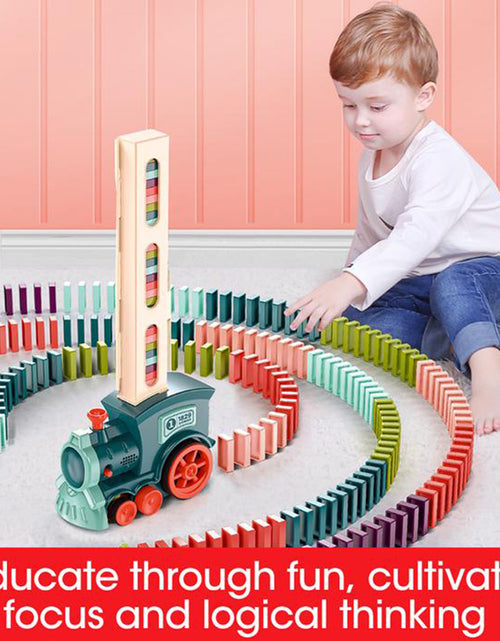 Load image into Gallery viewer, Domino Train Toys Baby Toys Car Puzzle Automatic Release Licensing Electric Building Blocks Train Toy
