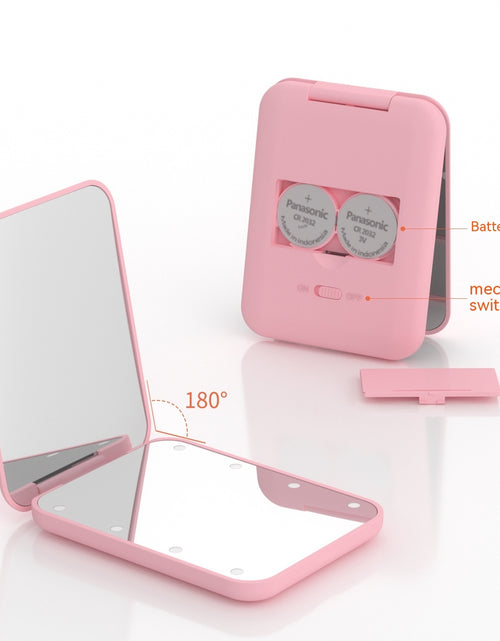 Load image into Gallery viewer, Portable Handheld Folding LED Light Makeup Mirror
