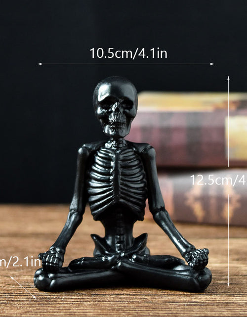 Load image into Gallery viewer, Halloween Horror Desktop Decoration Resin Ornaments Feature Modeling Yoga Skull Skeleton
