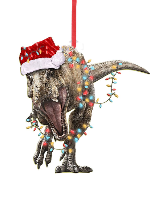 Load image into Gallery viewer, Christmas Tree Dinosaur Pendant Ornament
