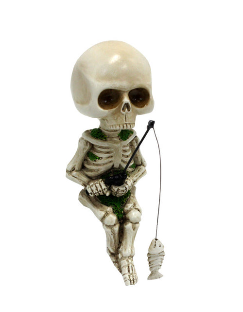 Load image into Gallery viewer, Fishing Skull Halloween Decoration Aquarium Courtyard Micro Landscape
