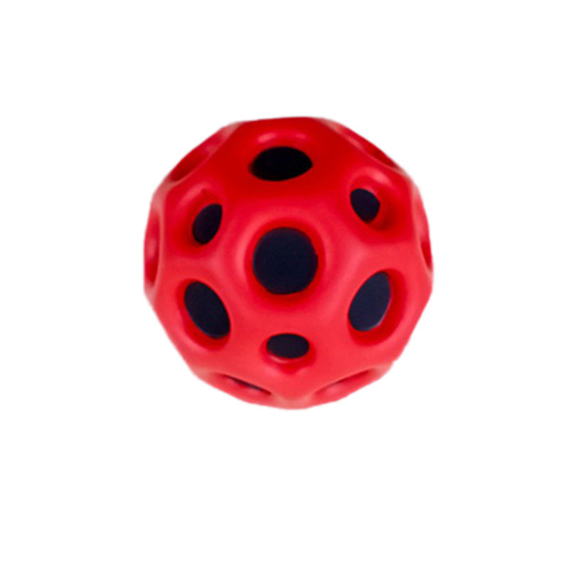 Soft Bouncy Ball Anti-fall Moon Shape Porous Bouncy Ball Kids Indoor Outdoor Toy Ergonomic Design