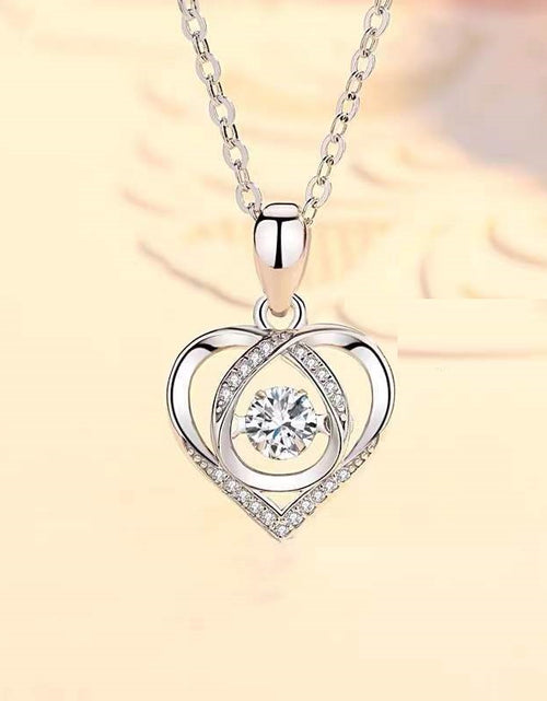 Load image into Gallery viewer, S925 Beating Heart-Shaped Necklace Women Luxury Love Rhinestones Necklace Jewellery Gift For Valentine&#39;s Day
