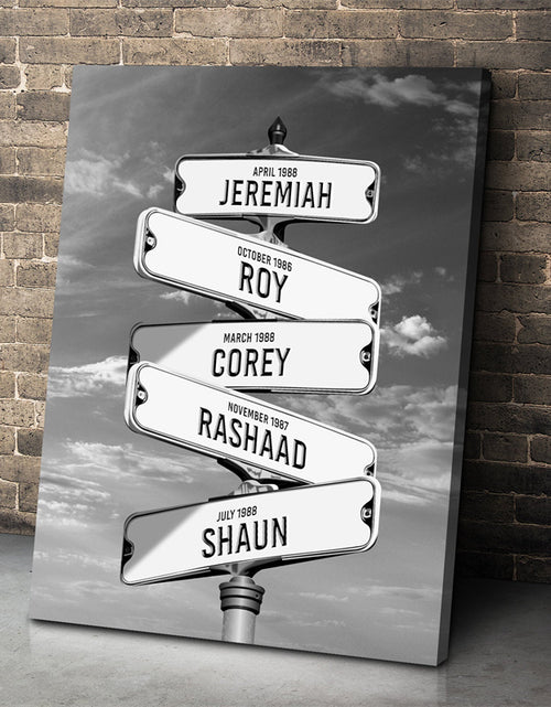 Load image into Gallery viewer, Personalized Street Sign Multi-Name Custom Canvas Wall Art Personalized Canvas Wall Art Various Sizes Ready To Hang Personalized Gift
