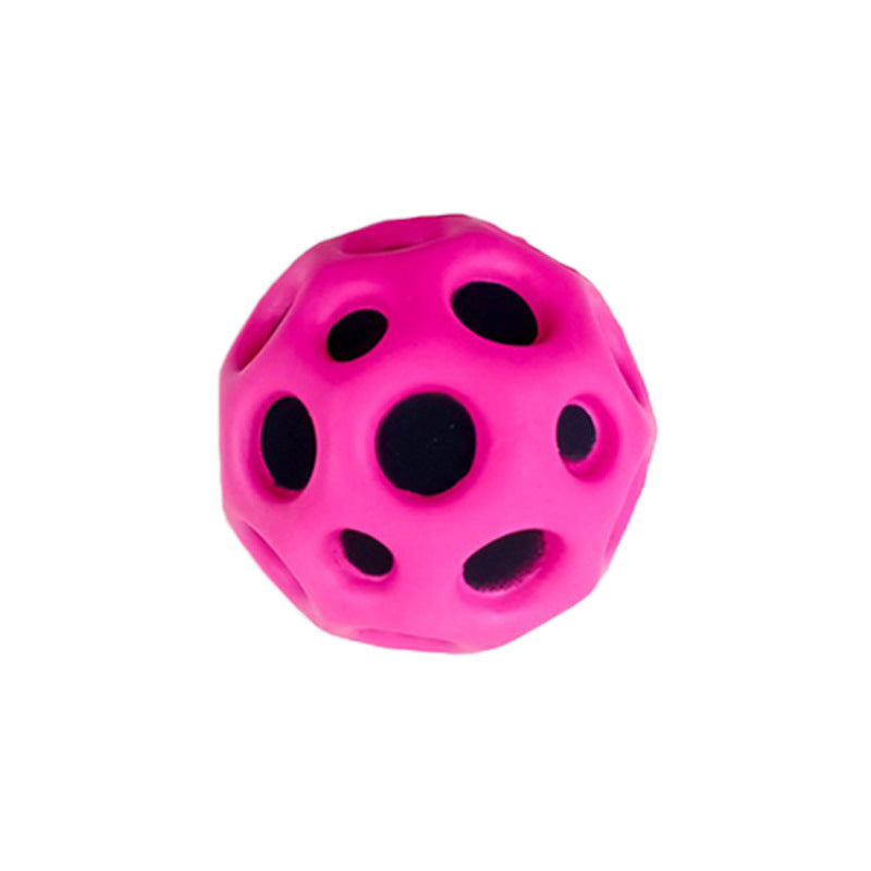 Soft Bouncy Ball Anti-fall Moon Shape Porous Bouncy Ball Kids Indoor Outdoor Toy Ergonomic Design