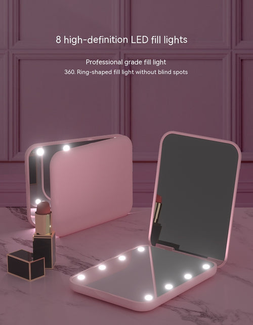 Load image into Gallery viewer, Portable Handheld Folding LED Light Makeup Mirror
