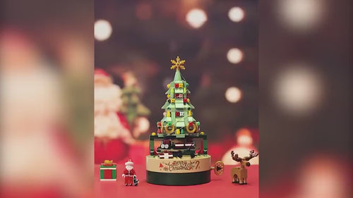 Load and play video in Gallery viewer, Christmas Tree Blocks Spin Music Box Blocks
